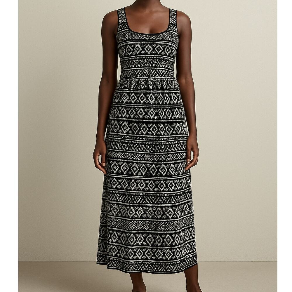 En Focus Studio Maxi Dress Womens 6 Black Boho Vacation Whimsigoth Travel